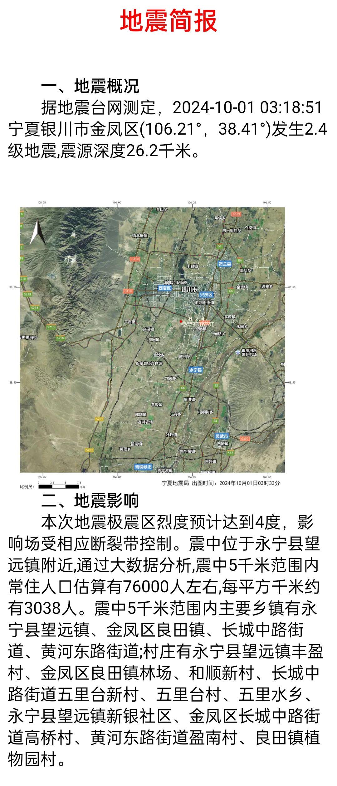 银川2小时2次地震